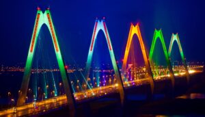 SunCity Nhat Tan Bridge at night 2016 scaled